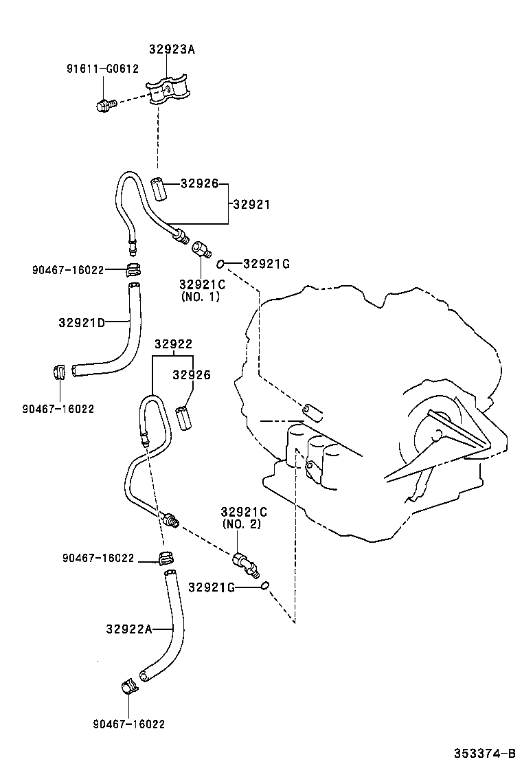 Toyota 32941-33050 HOSE(FOR OIL COOLER INLET)