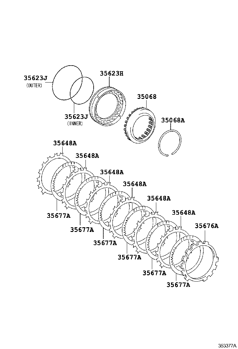 Toyota 35692-28010 PLATE, CLUTCH (FOR 1ST & REVERSE BRAKE)