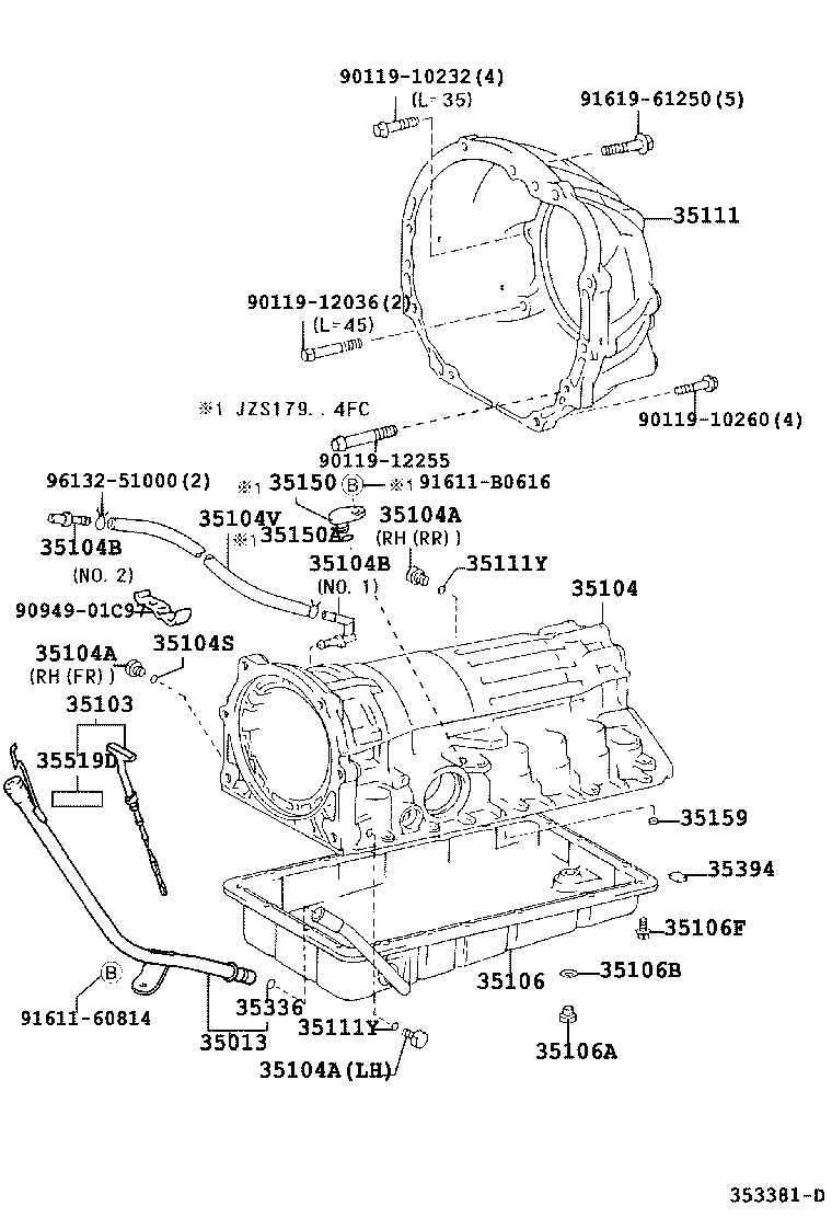 35013-22540 TUBE SUB-ASSY, TRANSMISSION OIL FILLER product image