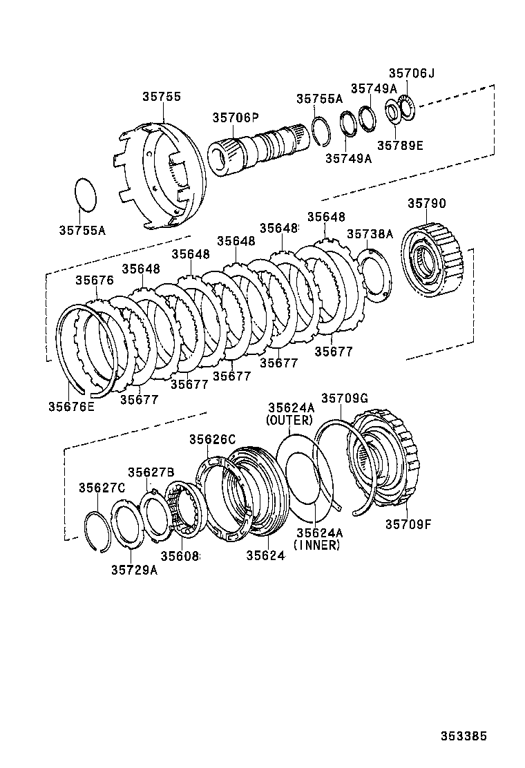 35706-22020 GEAR SUB-ASSY, PLANETARY SUN product image