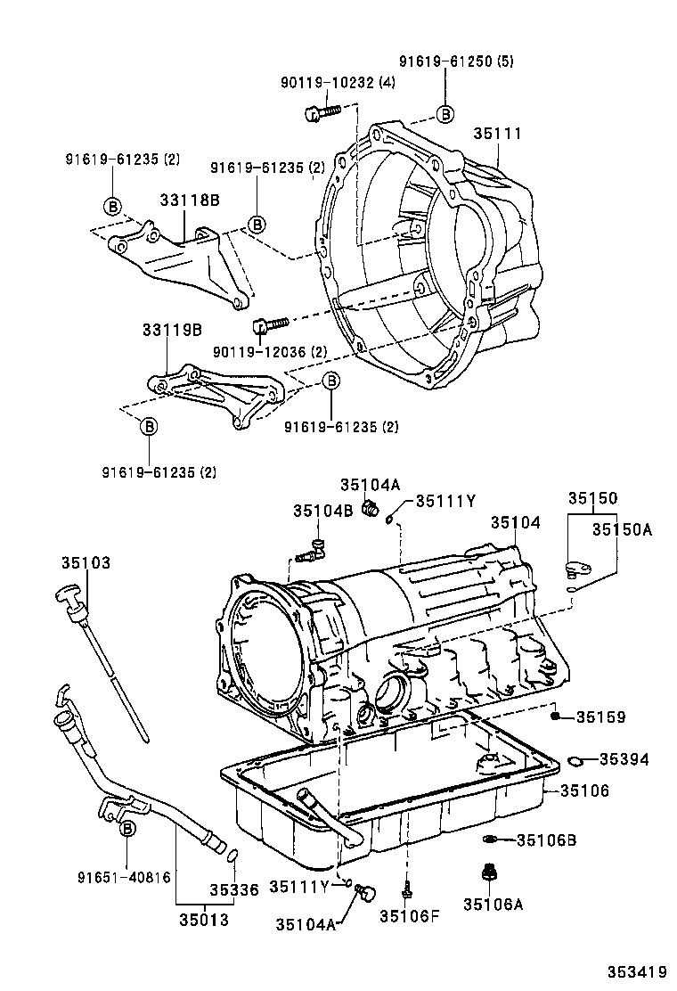 35013-35330 TUBE SUB-ASSY, TRANSMISSION OIL FILLER product image