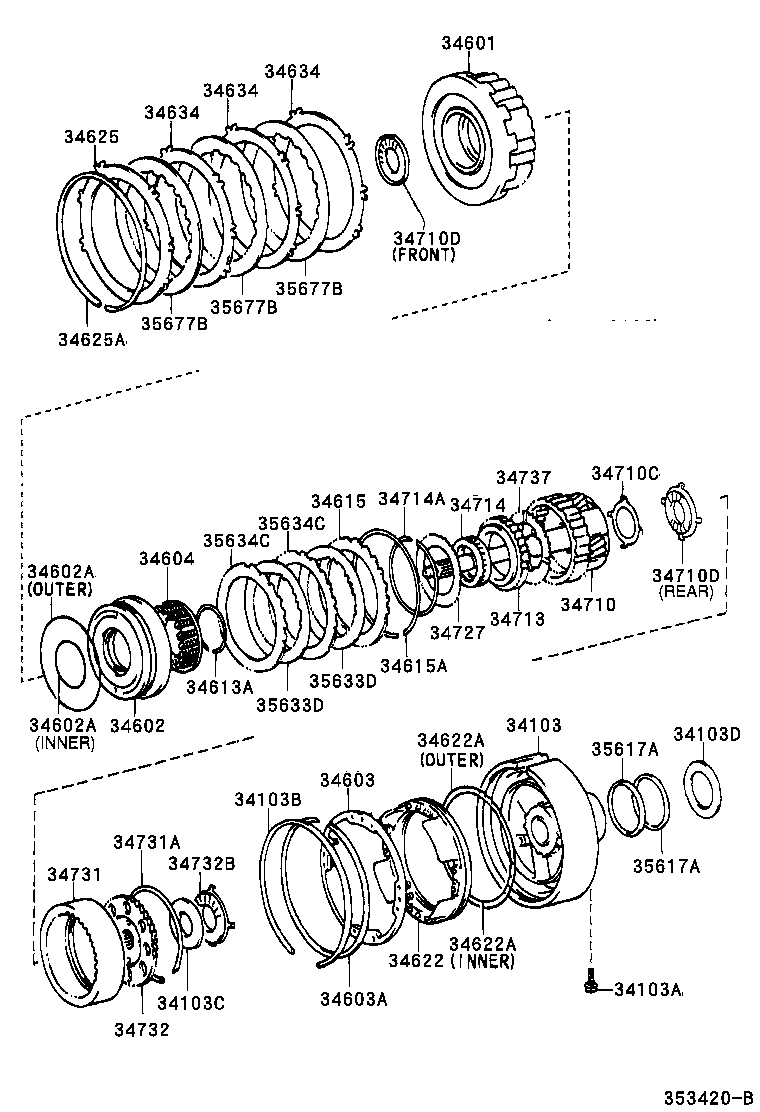 34732-22011 FLANGE, OVERDRIVE PLANETARY RING GEAR product image