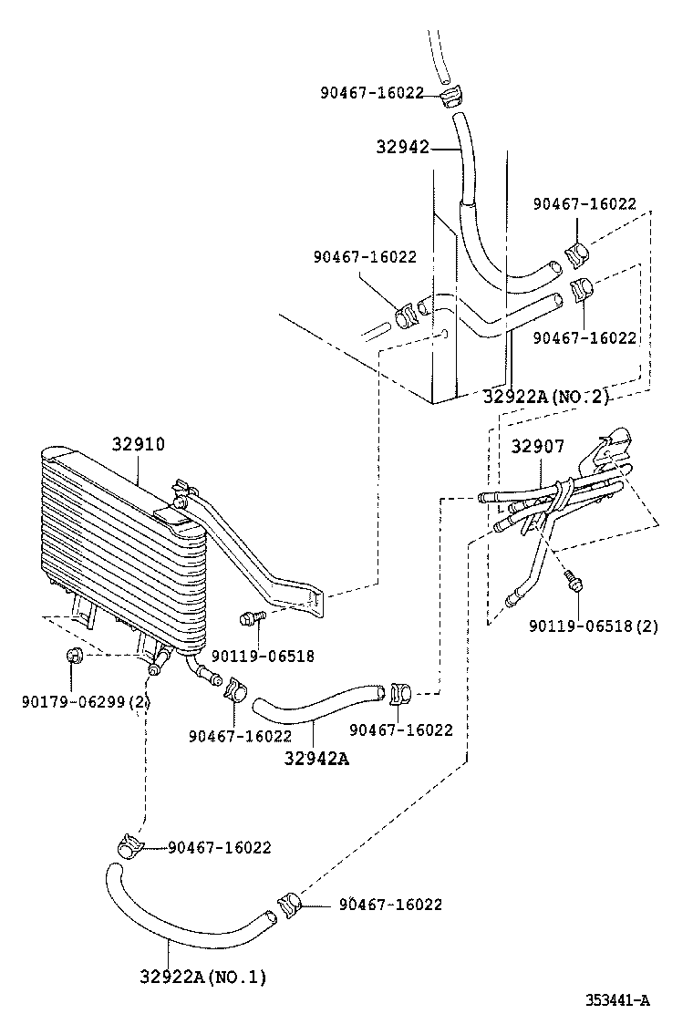 32922-33110 TUBE, OIL COOLER OUTLET, NO.1 product image