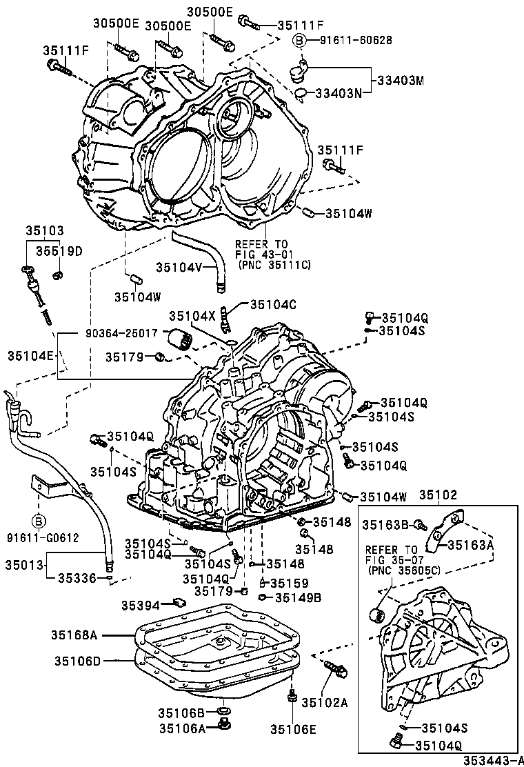 35102-33020 COVER SUB-ASSY, TRANSAXLE REAR product image
