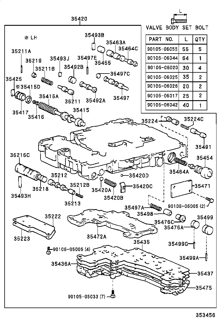 35432-26050 PLATE, VALVE BODY, NO.1 product image