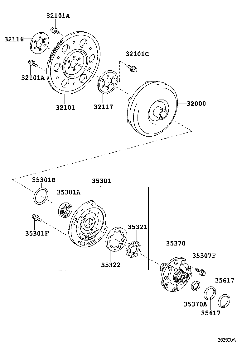 32101-02030 GEAR SUB-ASSY, DRIVE PLATE & RING product image
