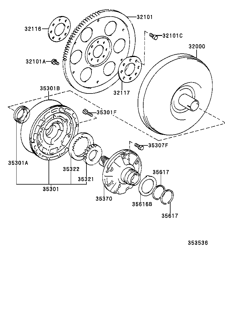 32101-12091 GEAR SUB-ASSY, DRIVE PLATE & RING product image