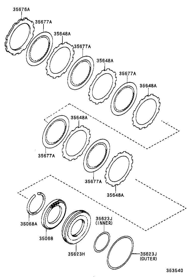 35677-12080 DISC, CLUTCH (FOR 1ST & REVERSE BRAKE) product image