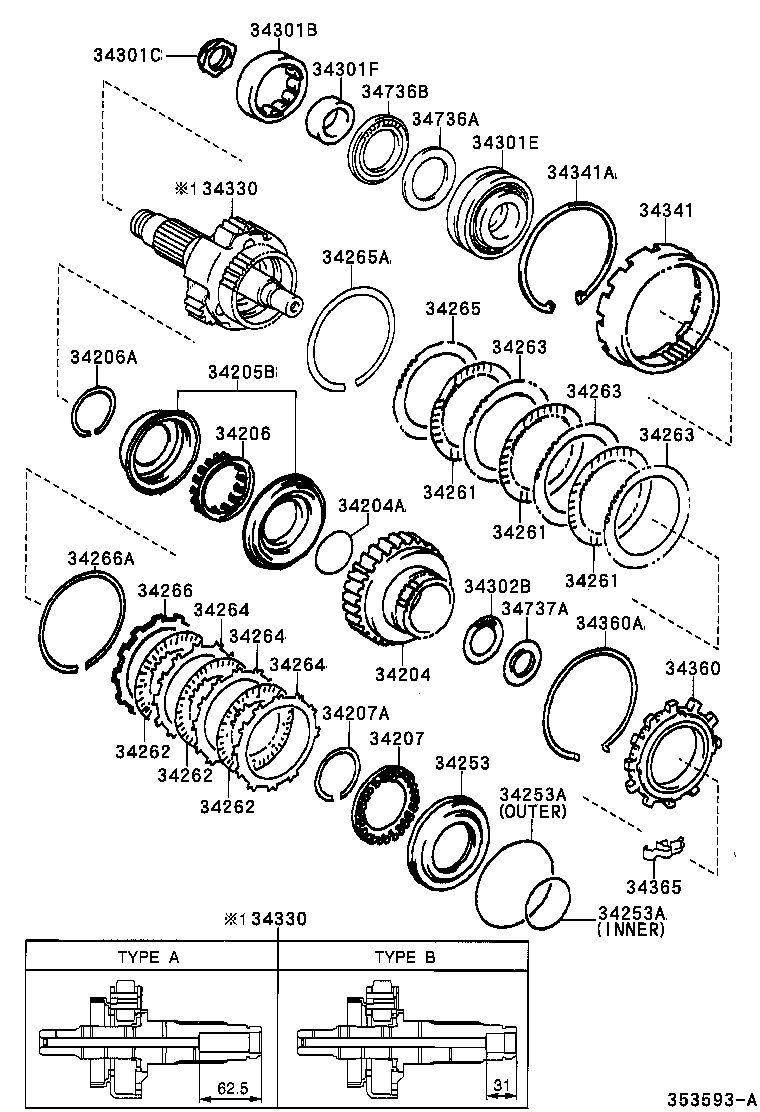 Toyota 34266-06100 FLANGE, UNDERDRIVE CLUTCH, NO.2