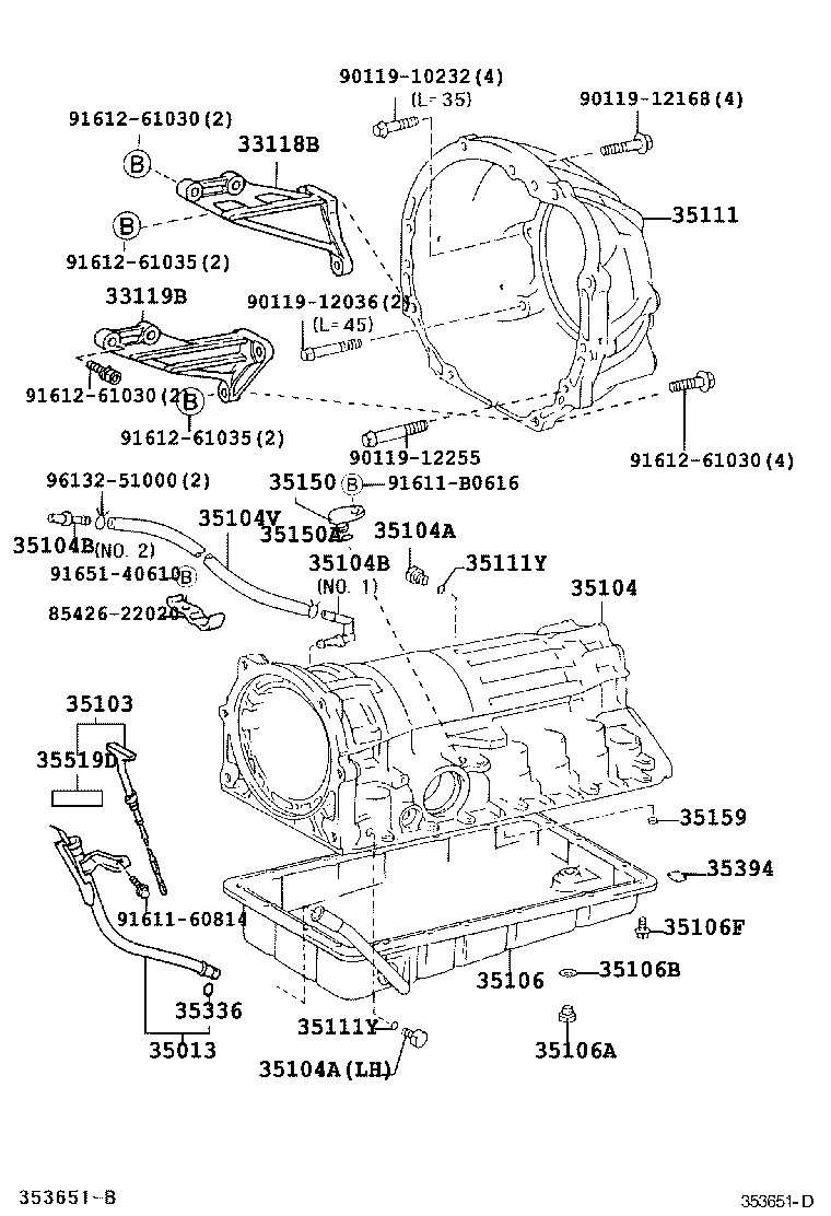 35013-22540 TUBE SUB-ASSY, TRANSMISSION OIL FILLER product image