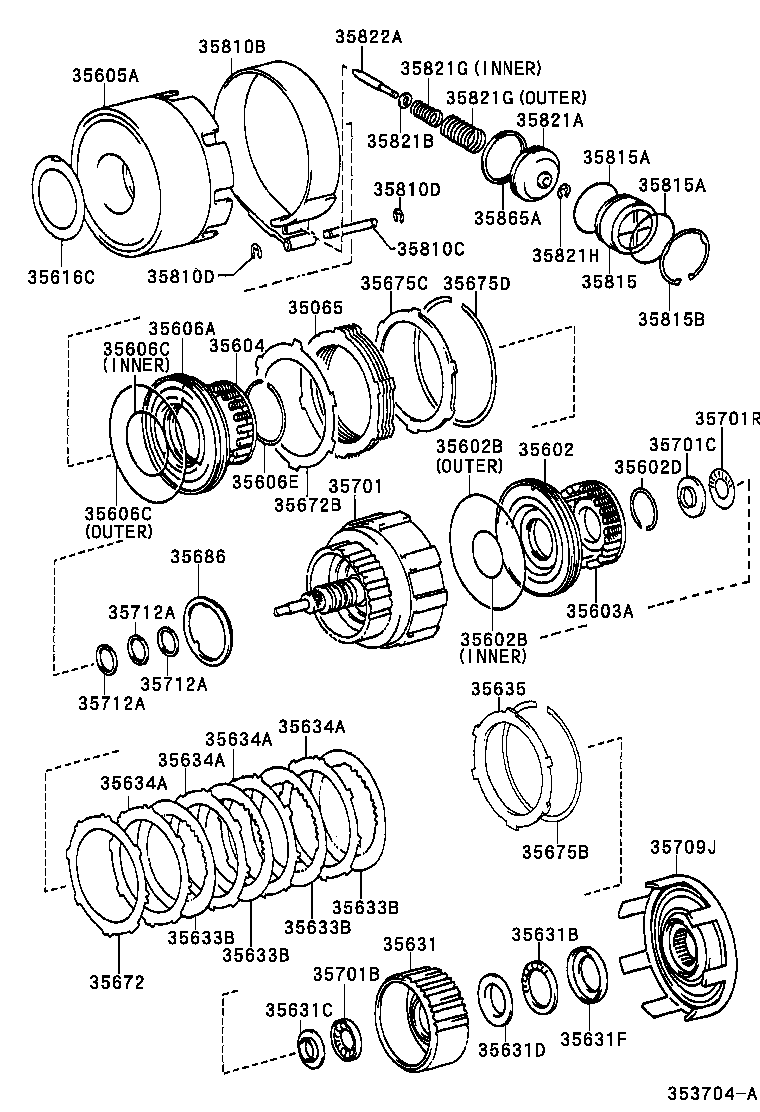 35065-22040 DRUM SUB-ASSY, REAR CLUTCH & FRONT SUN GEAR product image