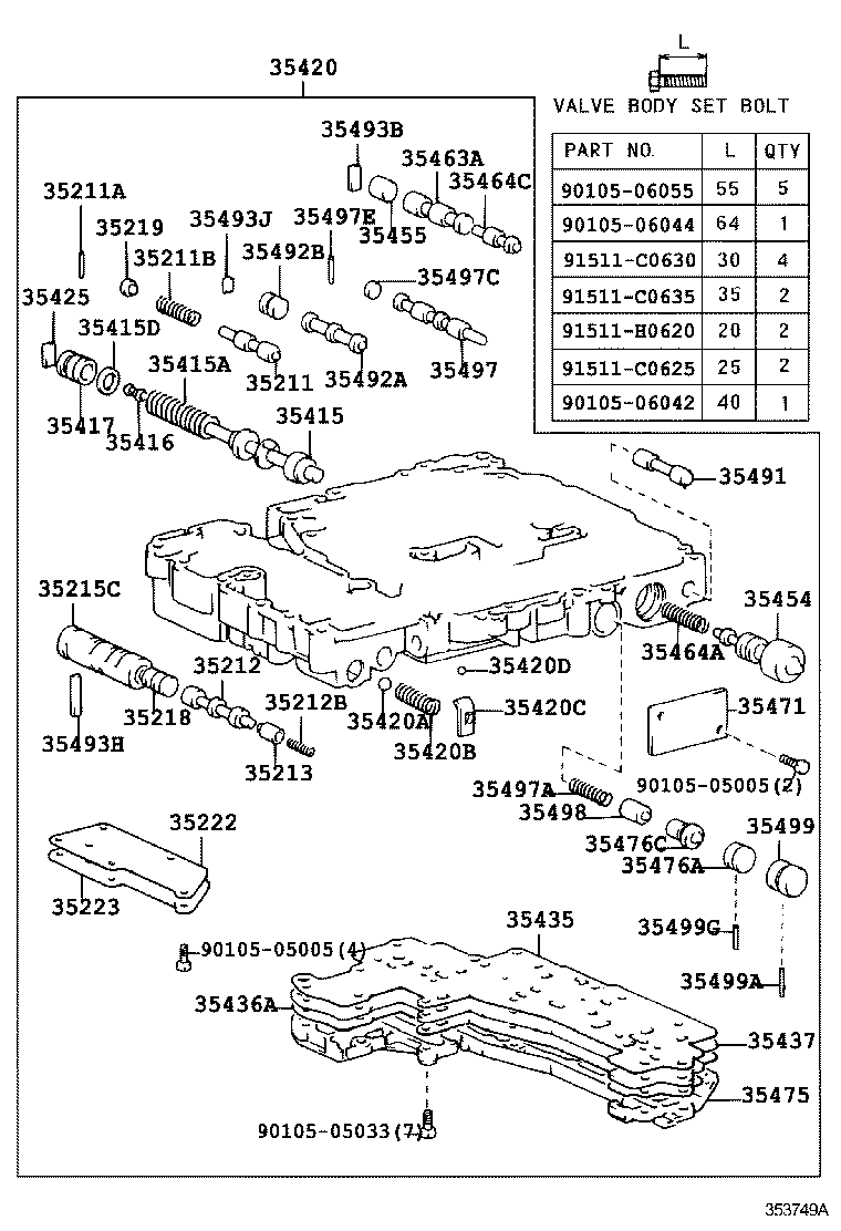 35432-26050 PLATE, VALVE BODY, NO.1 product image