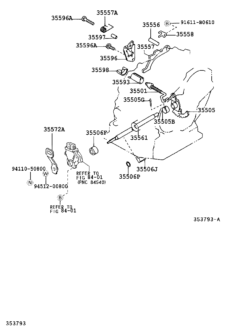 35572-12140 LEVER, TRANSMISSION CONTROL SHAFT product image