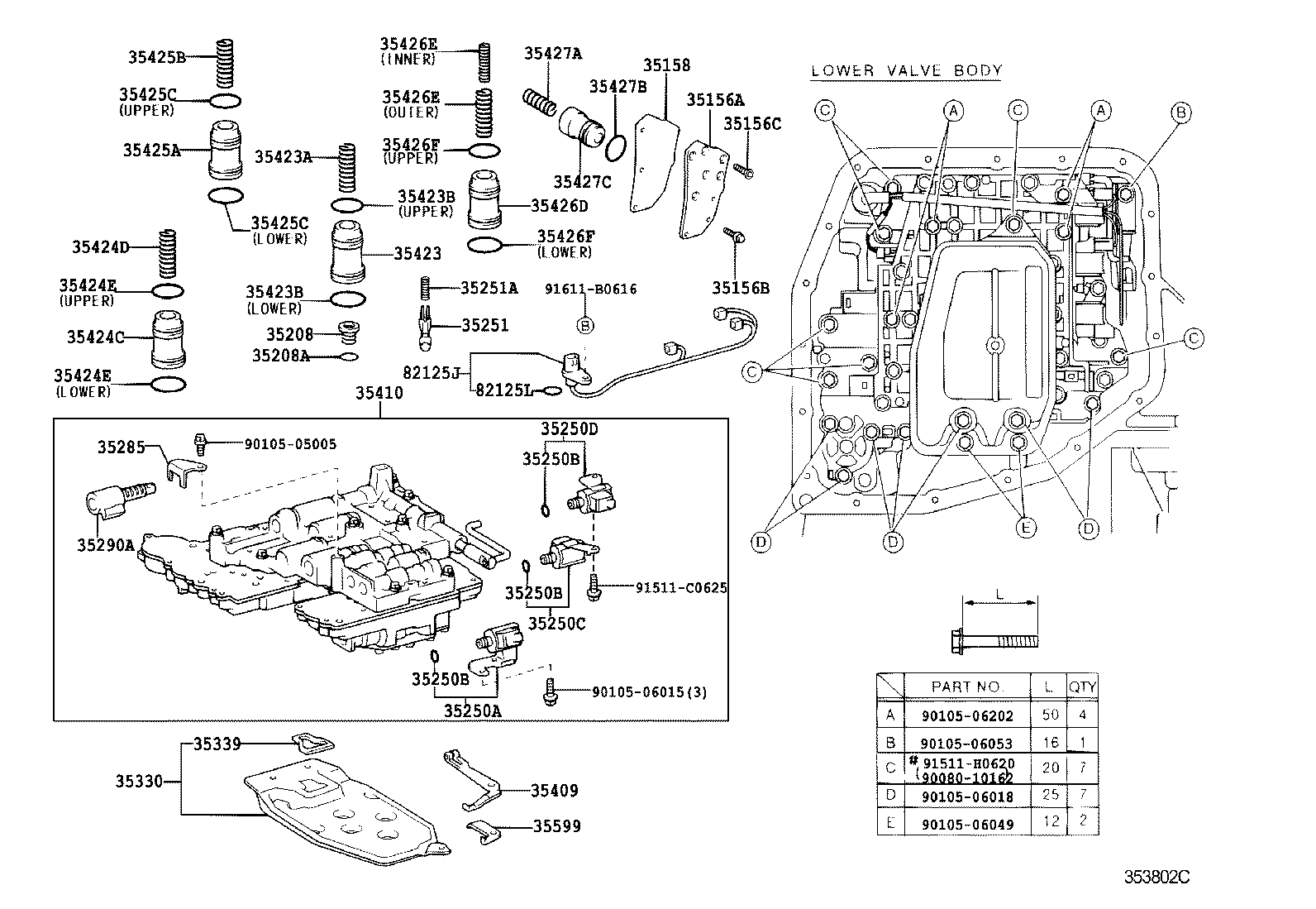 Toyota 35205-12010 SPRING SUB-ASSY, B-2 ACCUMULATOR