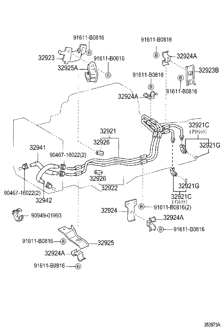 32921-37090 TUBE, OIL COOLER INLET, NO.1 product image