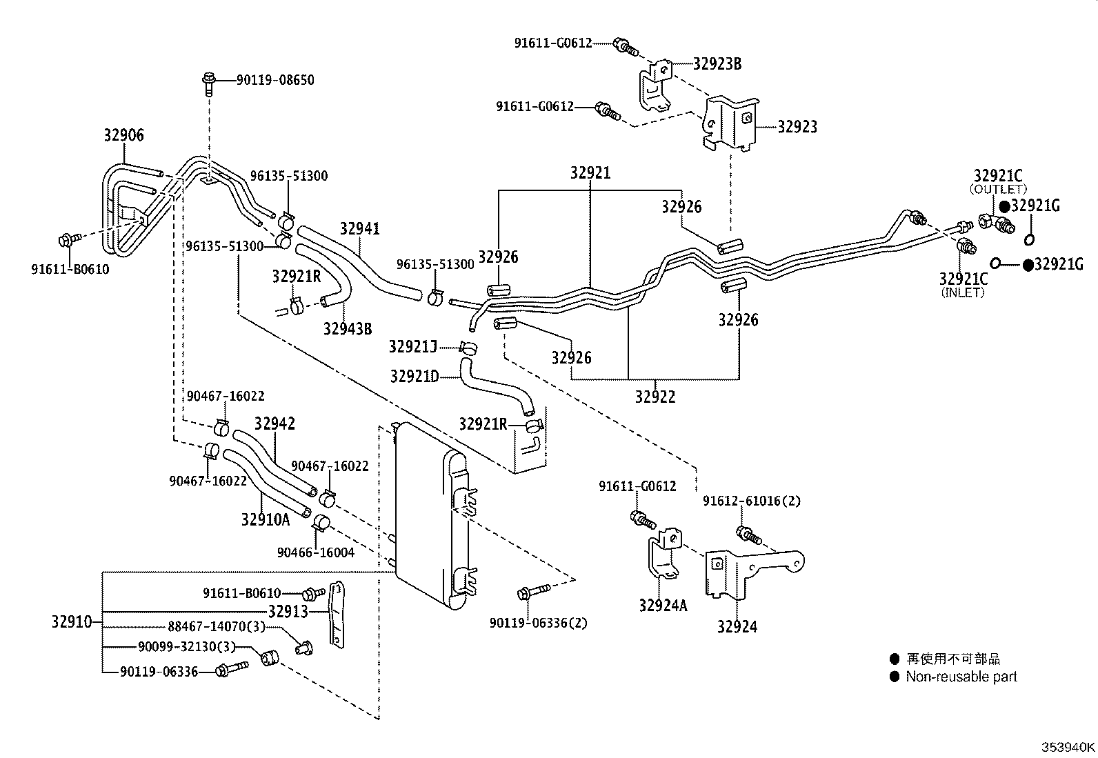 32943-43030 HOSE, TRANSMISSION OIL COOLER product image
