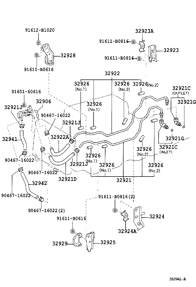32909-25060 CLAMP, FLEXIBLE HOSE, NO.2 product image