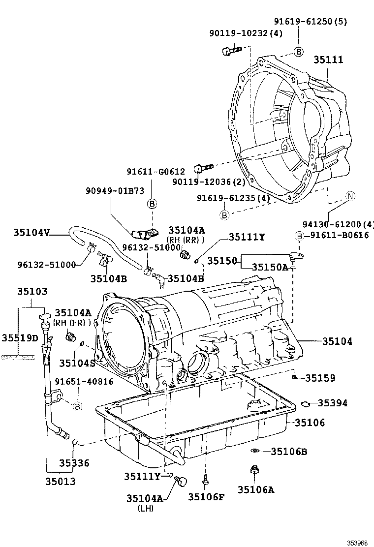 35013-35410 TUBE SUB-ASSY, TRANSMISSION OIL FILLER product image