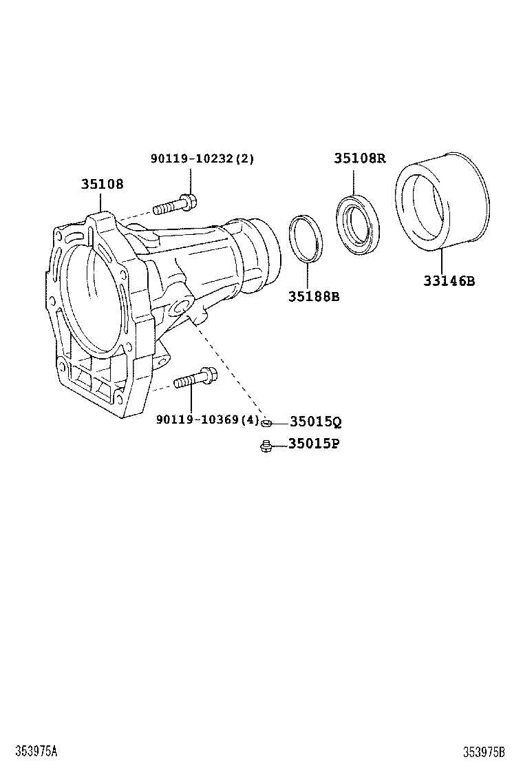 Toyota 35108-35090 HOUSING SUB-ASSY, EXTENSION (ATM)