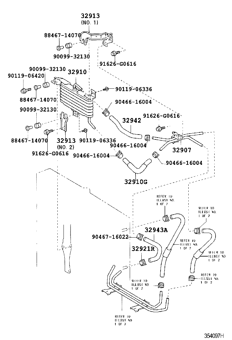 32909-60160 CLAMP, AUTOMATIC TRANSMISSION OIL COOLER TUBE, NO.5 product image