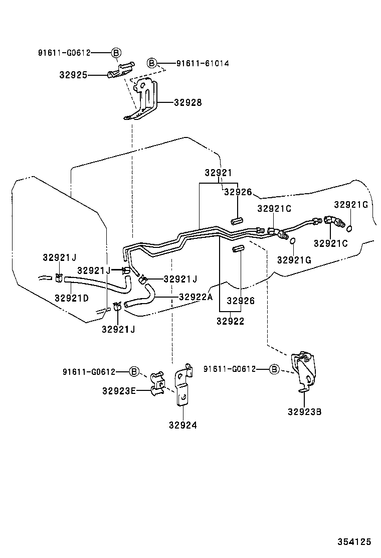 90949-01B25 CLAMP, AUTOMATIC TRANSMISSION OIL COOLER TUBE, NO.6 product image