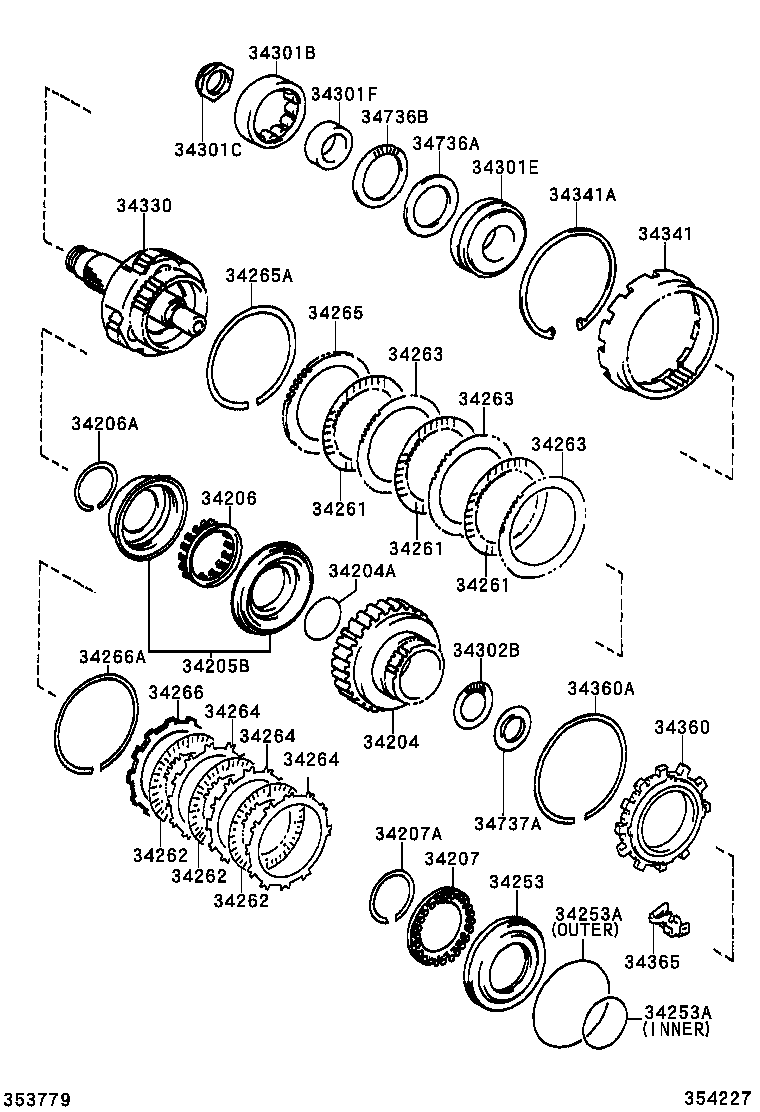 34263-28010 PLATE, UNDERDRIVE CLUTCH, NO.1 product image