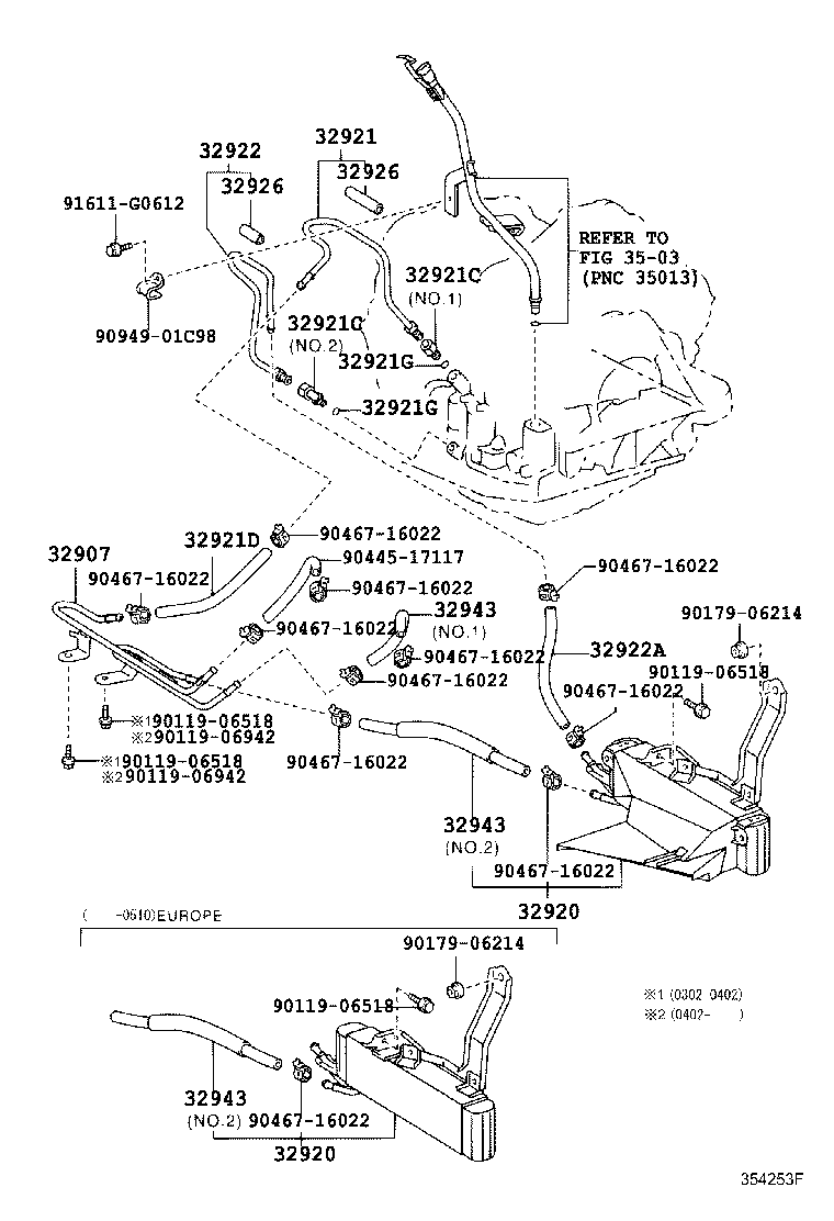 32930-48010 HOSE, TRANSMISSION OIL COOLER, NO.1 product image
