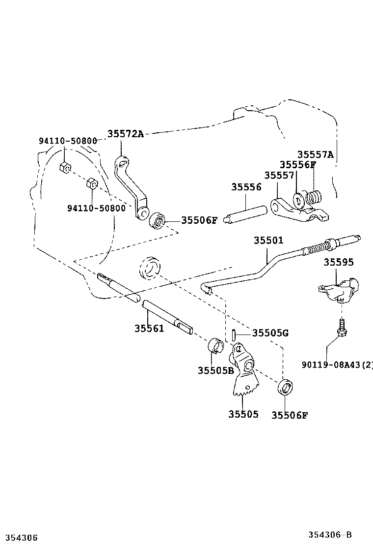35572-37040 LEVER, TRANSMISSION CONTROL SHAFT product image