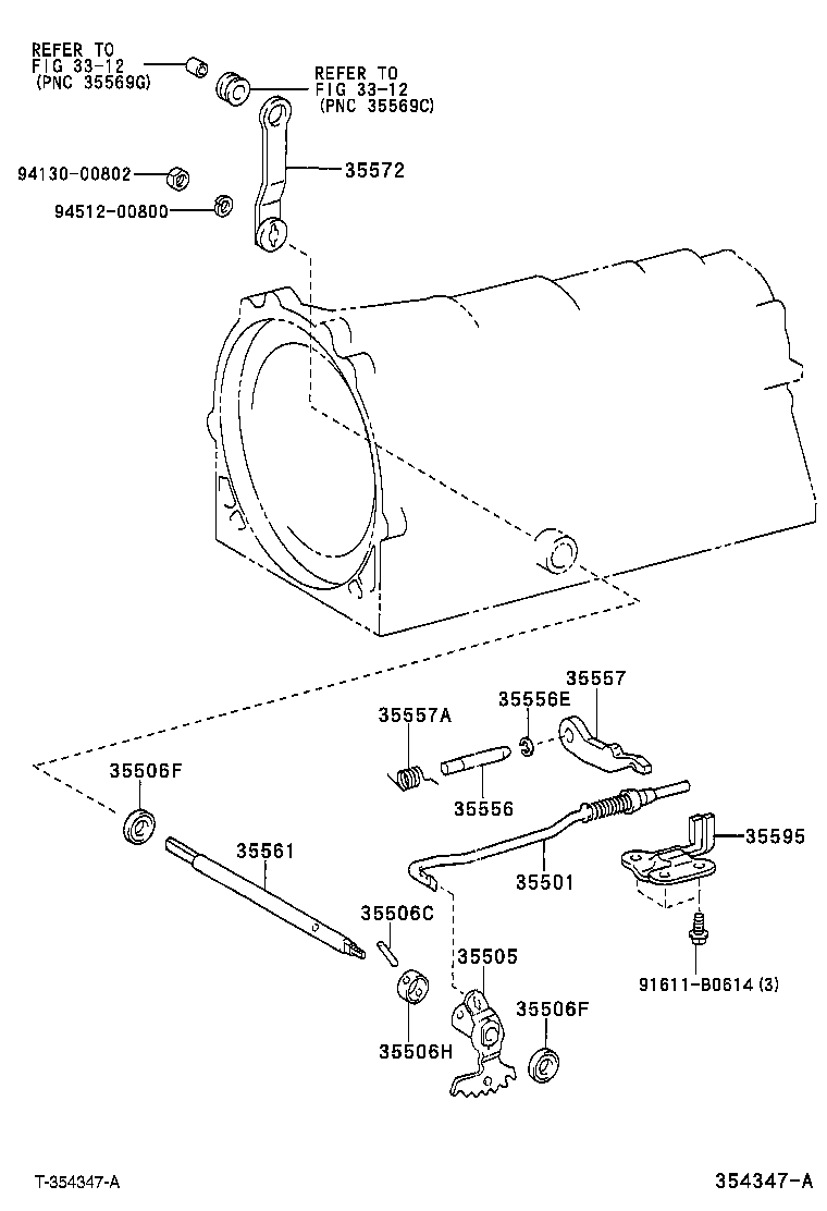 35572-50030 LEVER, TRANSMISSION CONTROL SHAFT, RH product image