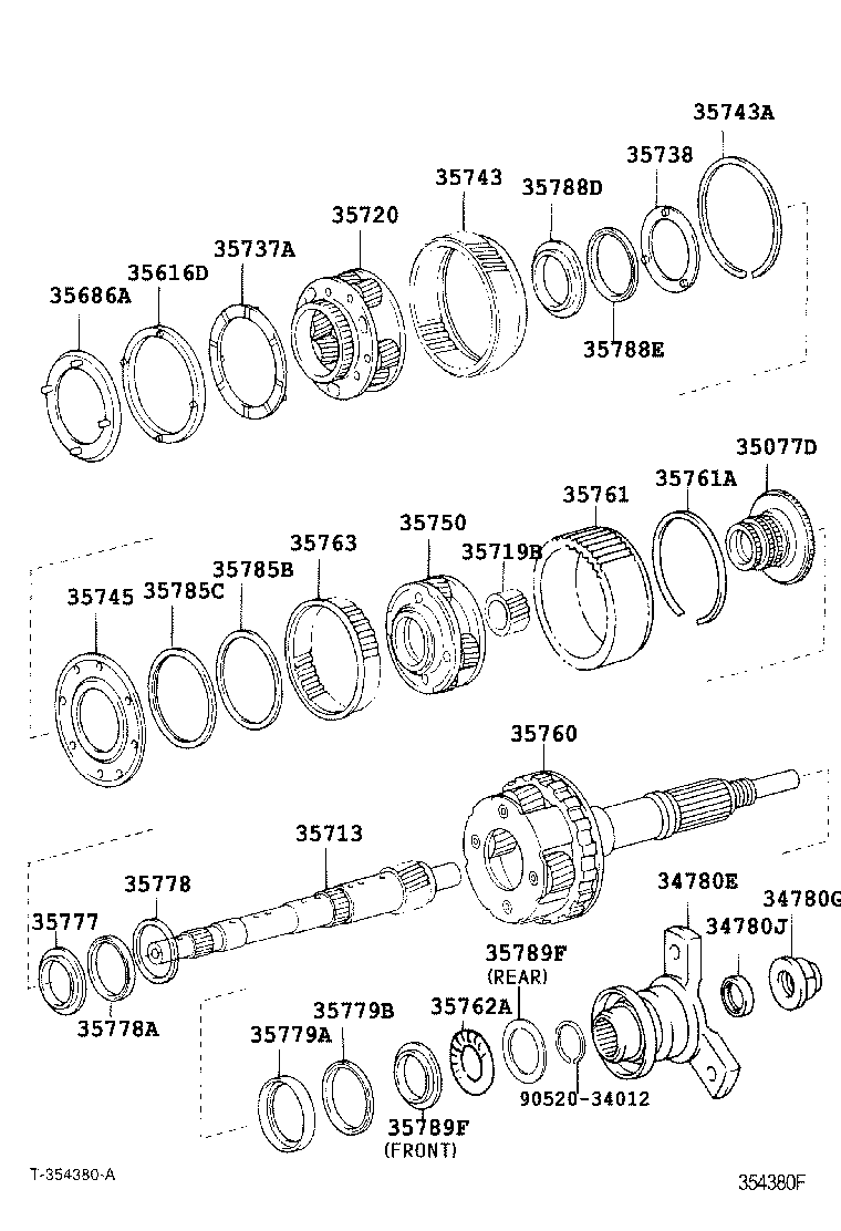 Toyota 35760-50020 GEAR ASSY, REAR PLANETARY