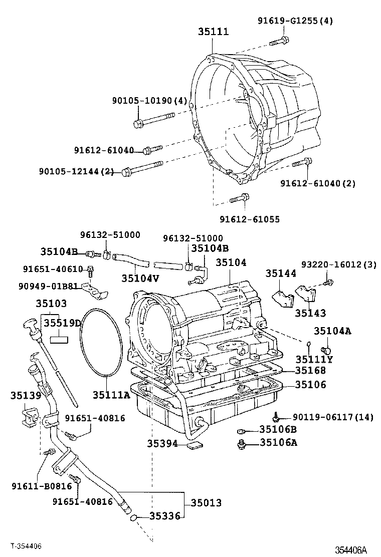 35013-26270 TUBE SUB-ASSY, TRANSMISSION OIL FILLER product image