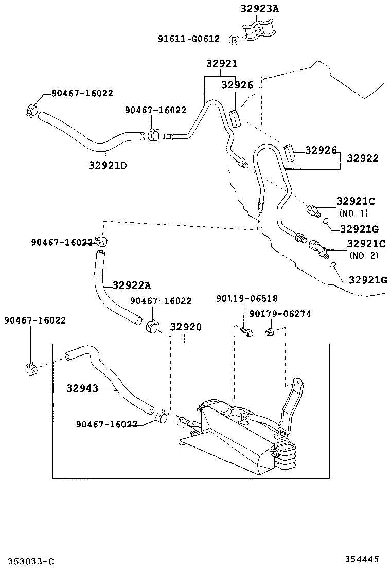 32922-48040 TUBE, OIL COOLER OUTLET, NO.1 product image