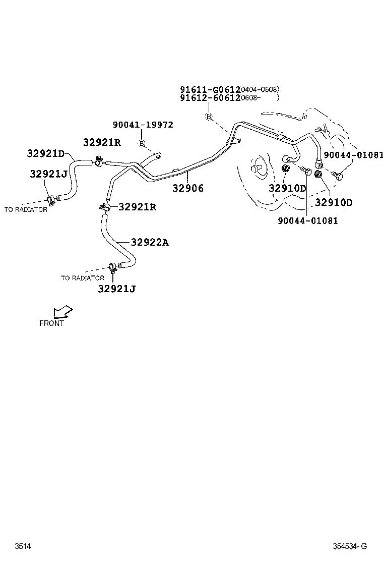 Toyota 90044-67257 CLIP(FOR OIL COOLER HOSE)