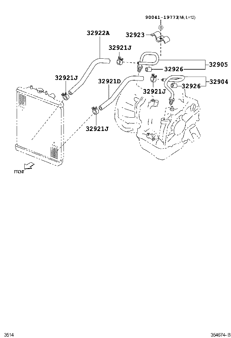 32905-B1010 TUBE SUB-ASSY, OIL COOLER OUTLET, NO.1 product image