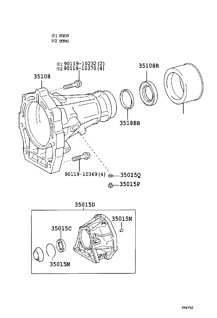 35180-0C010 HOUSING SUB-ASSY, EXTENSION (ATM) product image