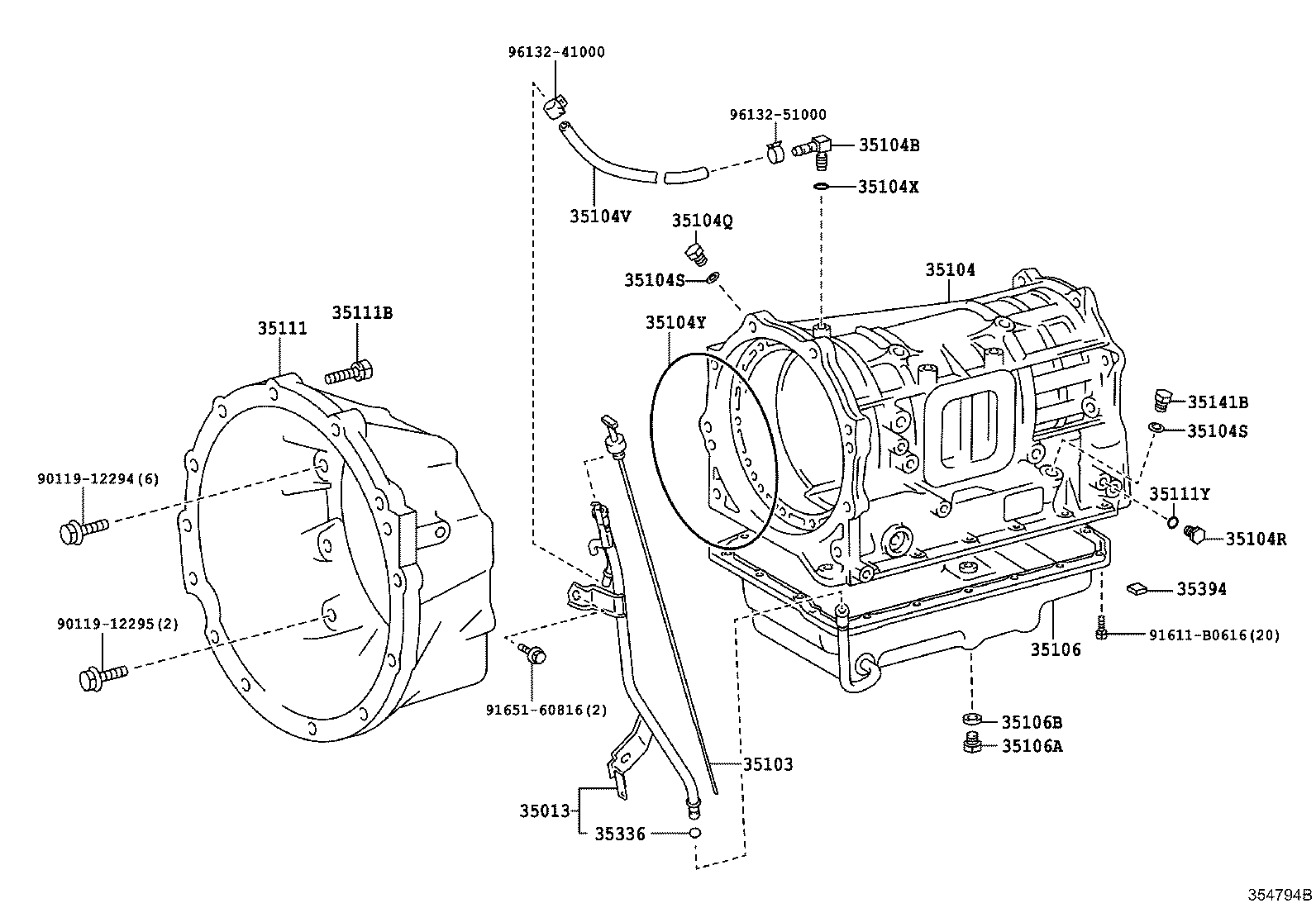 35013-36120 TUBE SUB-ASSY, TRANSMISSION OIL FILLER product image