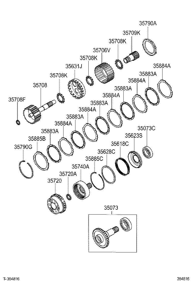 35705-87503 SHAFT SUB-ASSY, PLANETARY OUTPUT product image