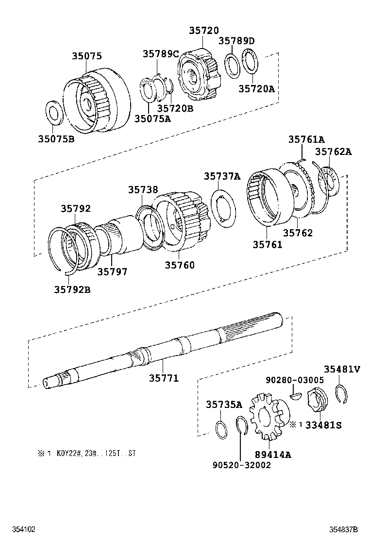 35073-25010 SHAFT SUB-ASSY, OUTPUT product image