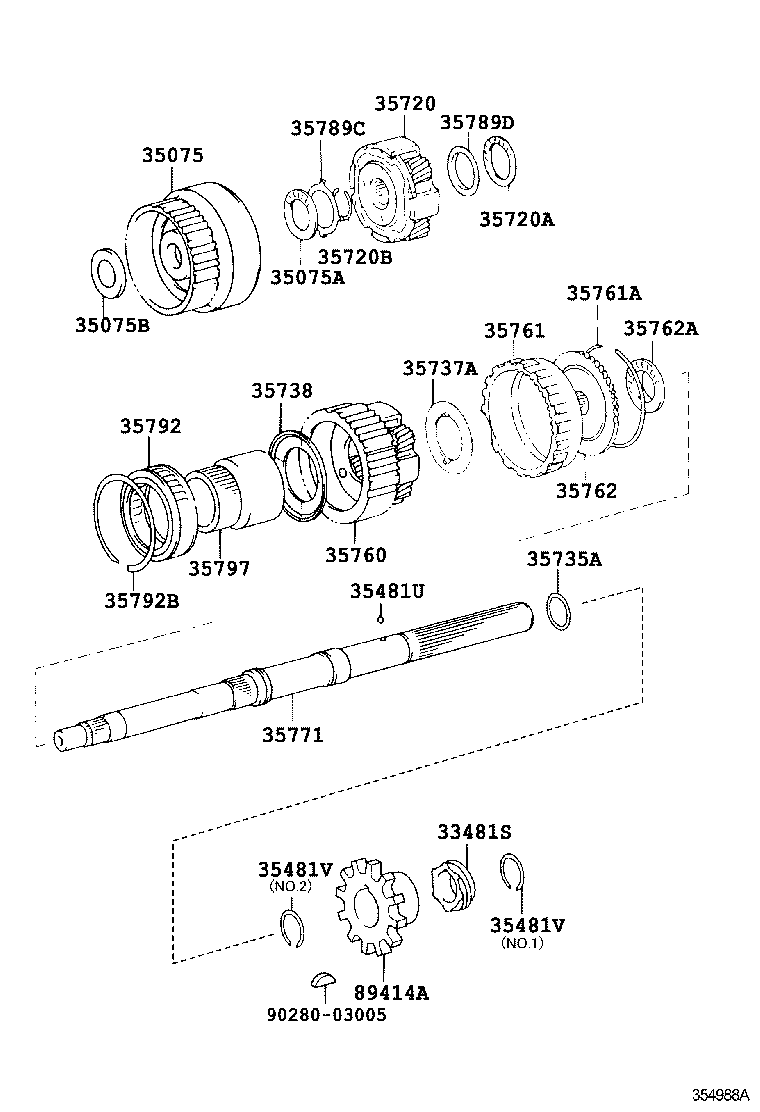 Toyota 35770-53010 SHAFT ASSY, OUTPUT