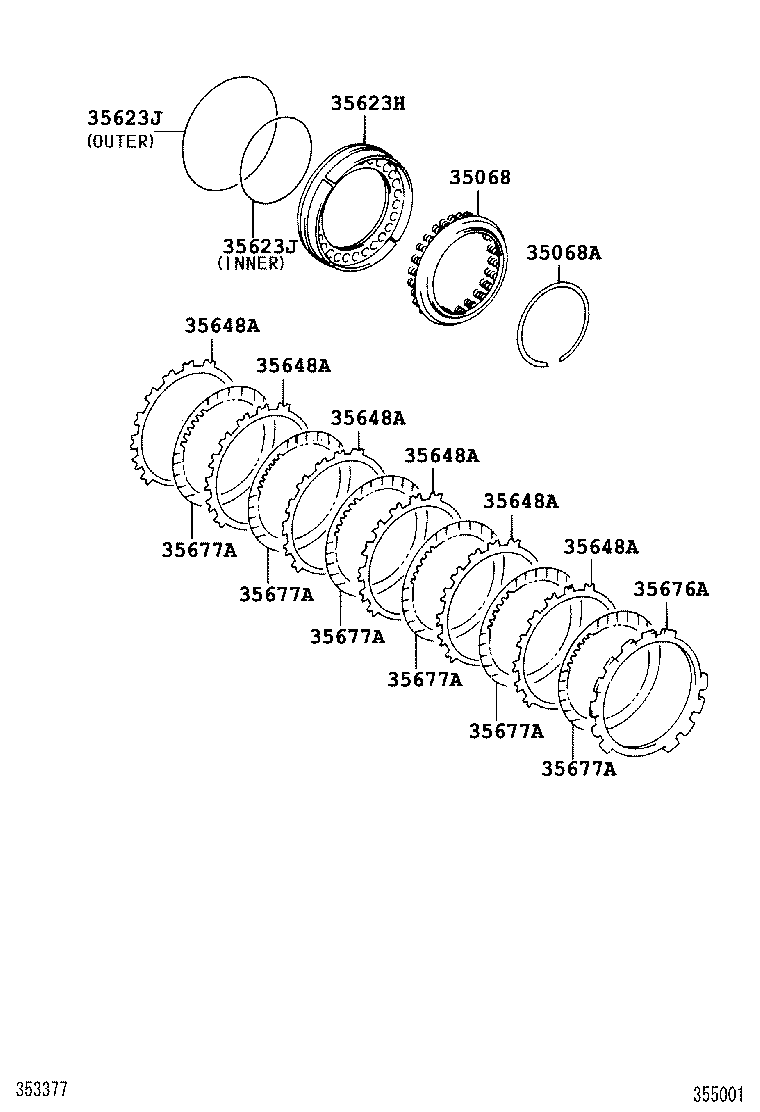 35623-08010 PISTON, 1ST & REVERSE BRAKE product image