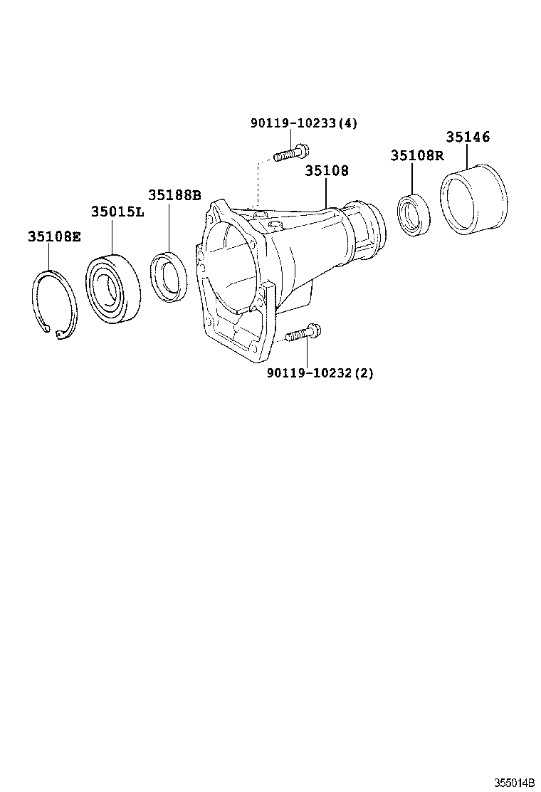Toyota 90363-34001 BEARING, RADIAL BALL(FOR TRANSMISSION CASE ADAPTER)