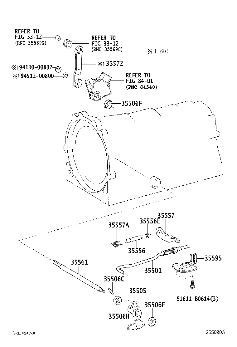 35505-40020 LEVER SUB-ASSY, MANUAL VALVE product image