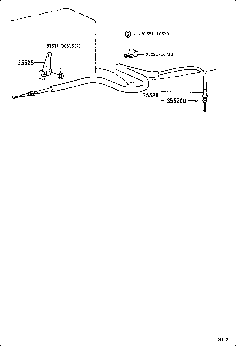 35525-26040 BRACKET, THROTTLE CABLE product image