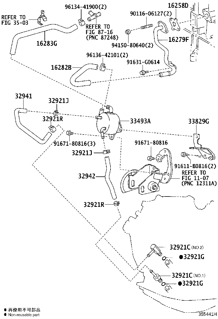 Toyota 32942-42020 HOSE, OIL COOLER INLET, NO.1