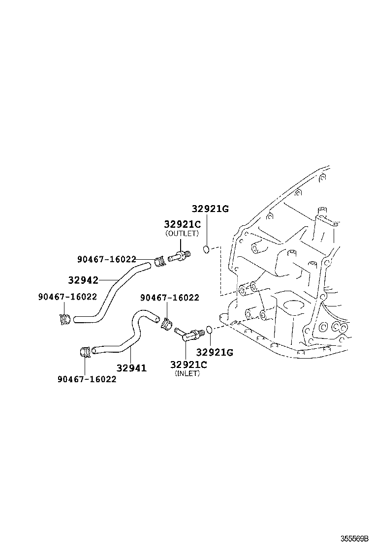 32921-06190 TUBE, OIL COOLER INLET, NO.1 product image