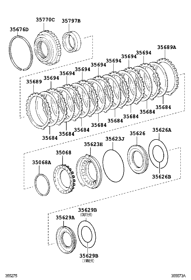 Toyota 35689-0C080 FLANGE, BRAKE, NO.4