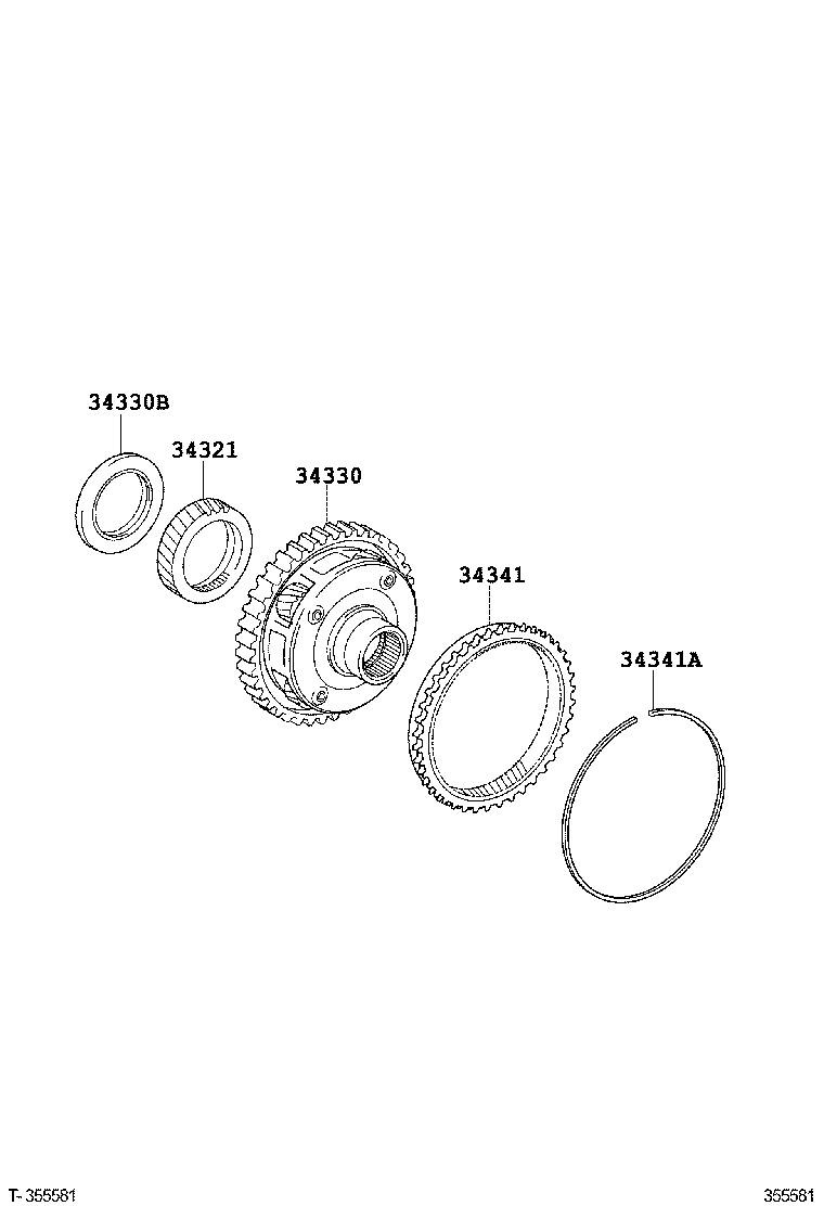 34265-08020 FLANGE, UNDERDRIVE CLUTCH, NO.1 product image