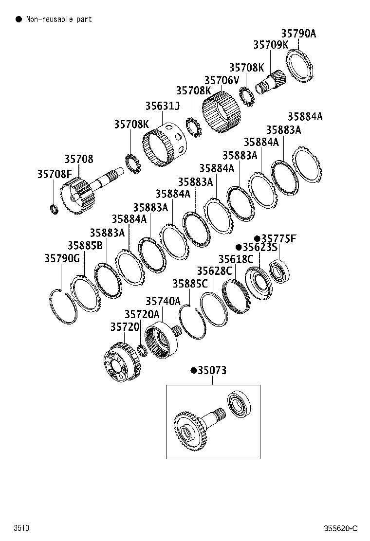 Toyota 35740-B5010 GEAR ASSY,FRONT PLANETARY RING