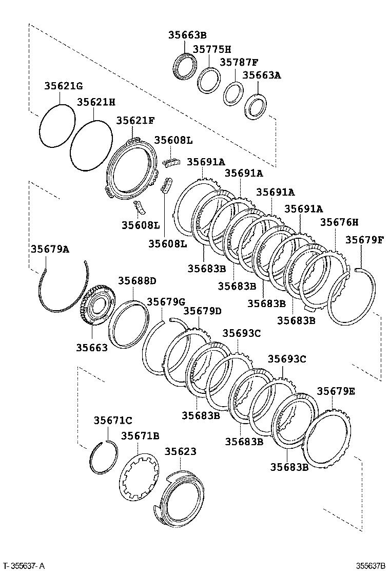 35623-08010 PISTON, 1ST & REVERSE BRAKE product image