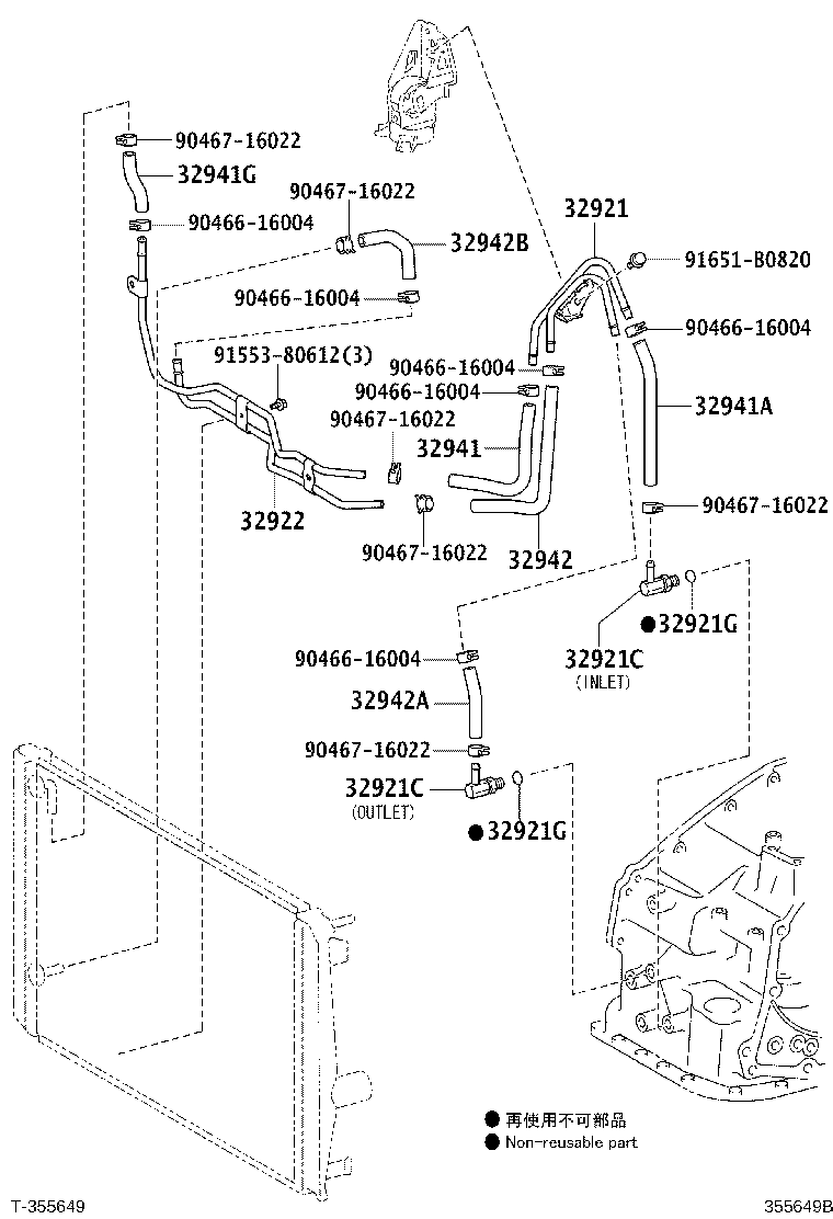 32942-28270 HOSE, OIL COOLER OUTLET, NO.3 product image